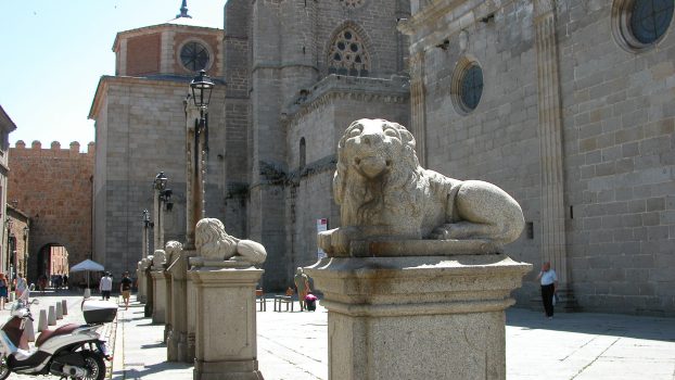 Stone Lions Outside Cathedral